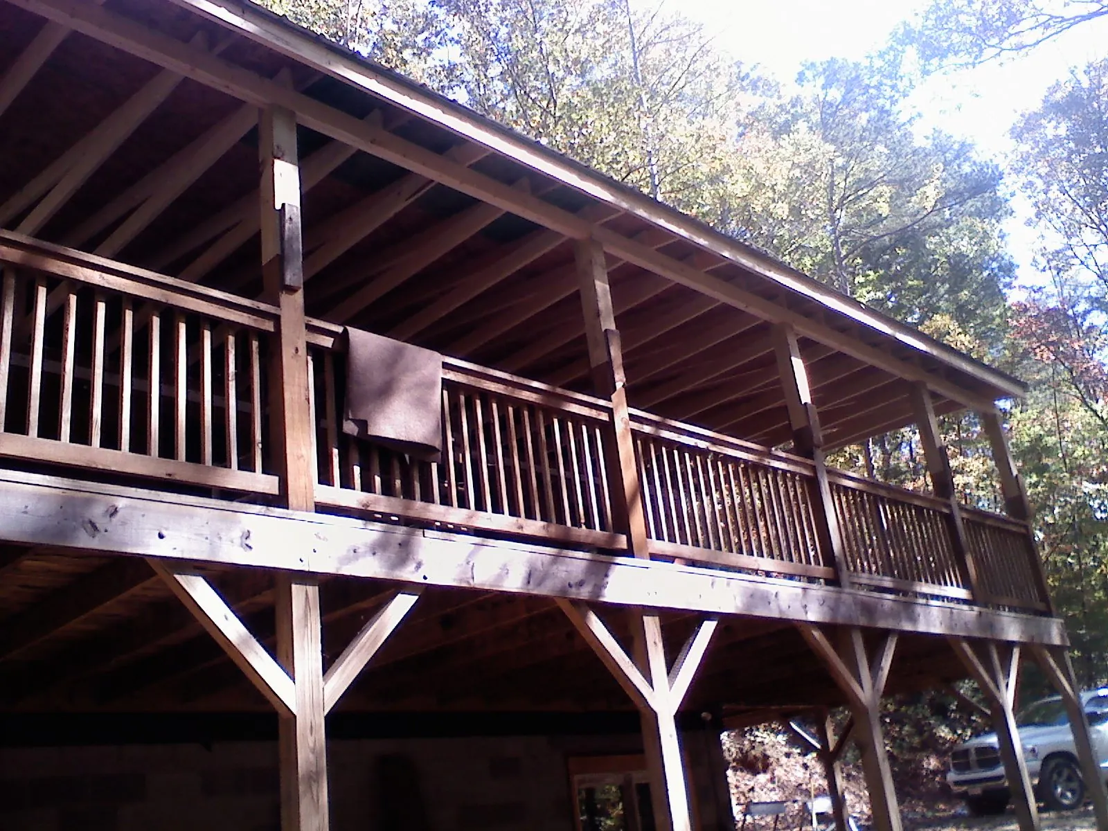 Timber framing under a new elevated porch and deck — Roof Leak Repair in Allendale by Roofing Brothers